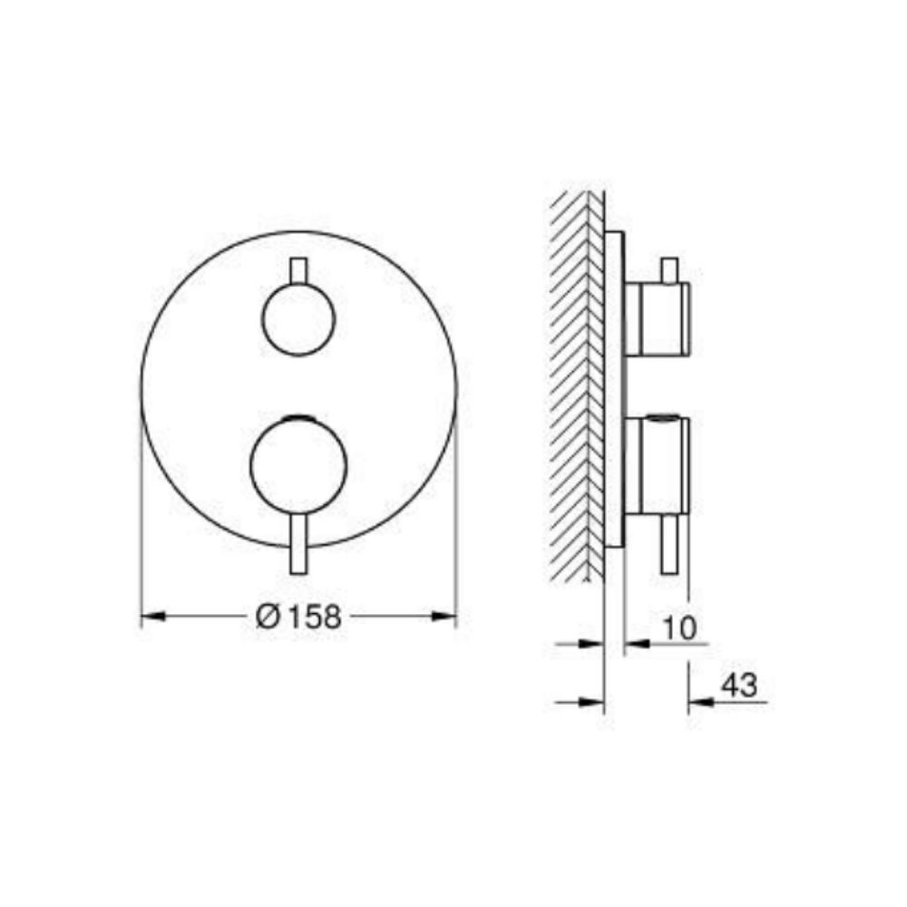 Van nhiệt độ kèm chuyển hướng 2 đường Atrio GROHE 24359000
