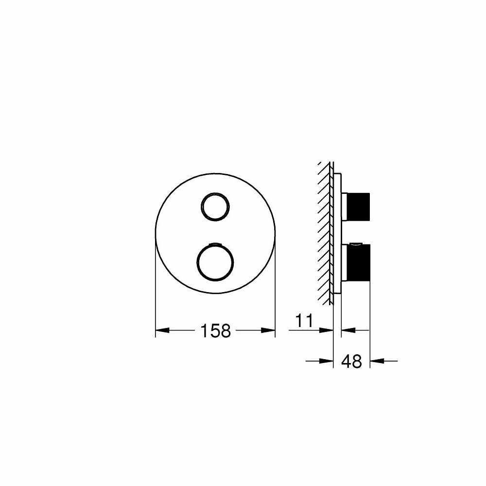 Van nhiệt độ kèm chuyển hướng 2 đường Atrio GROHE 24396000