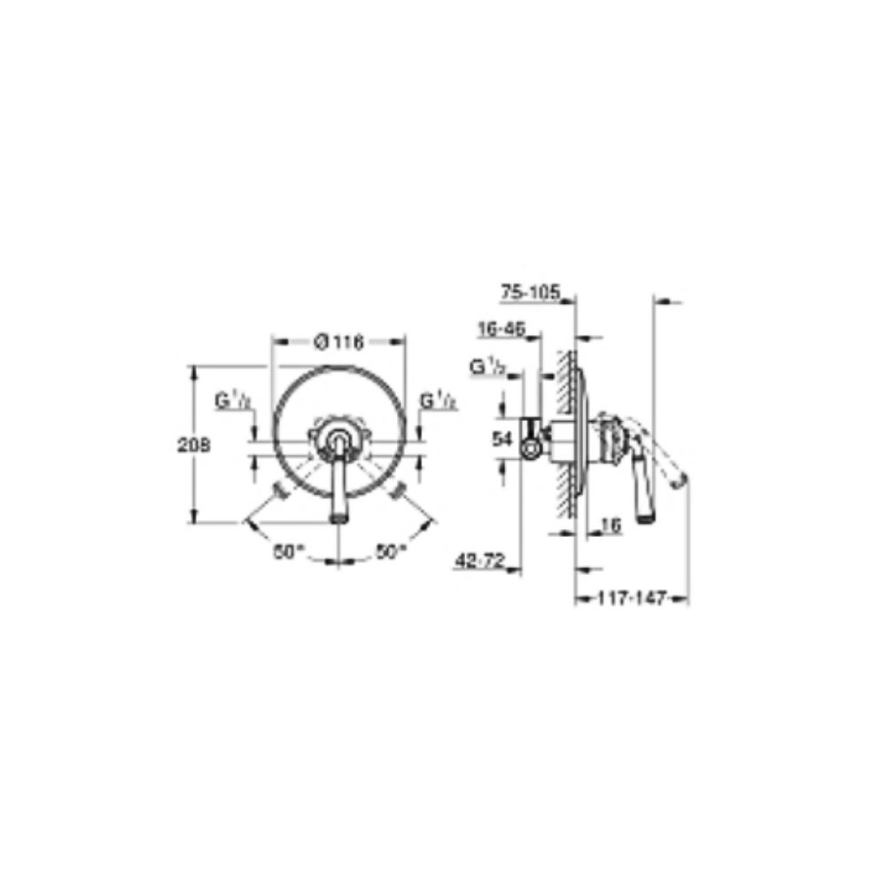 Van điều chỉnh nóng lạnh Gloucester GROHE 26359000