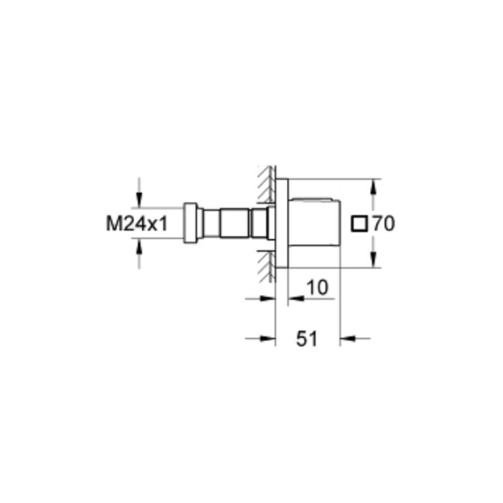 Mặt nạ bộ trộn âm Grohtherm F 1 chế độ GROHE 26879000