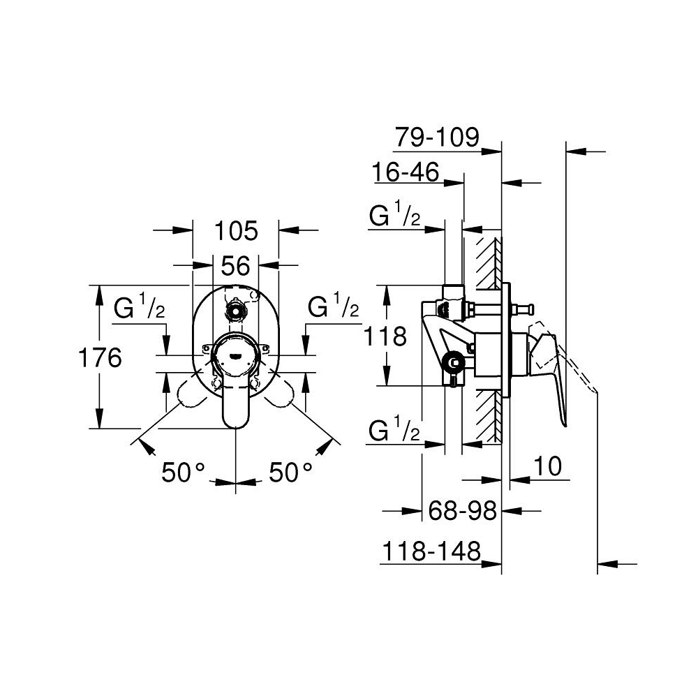 Van nóng lạnh kèm chuyển hướng 2 đường BauEdge GROHE 29039000