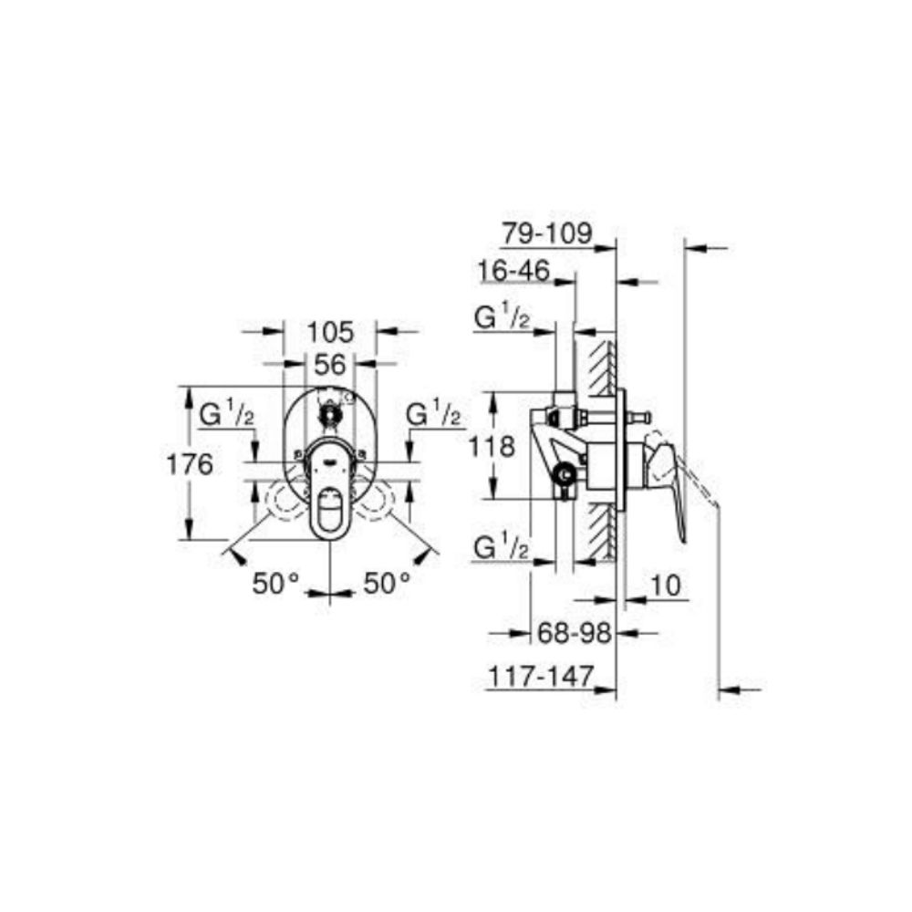 Van nóng lạnh kèm chuyển hướng 2 đường BauLoop GROHE 29041000