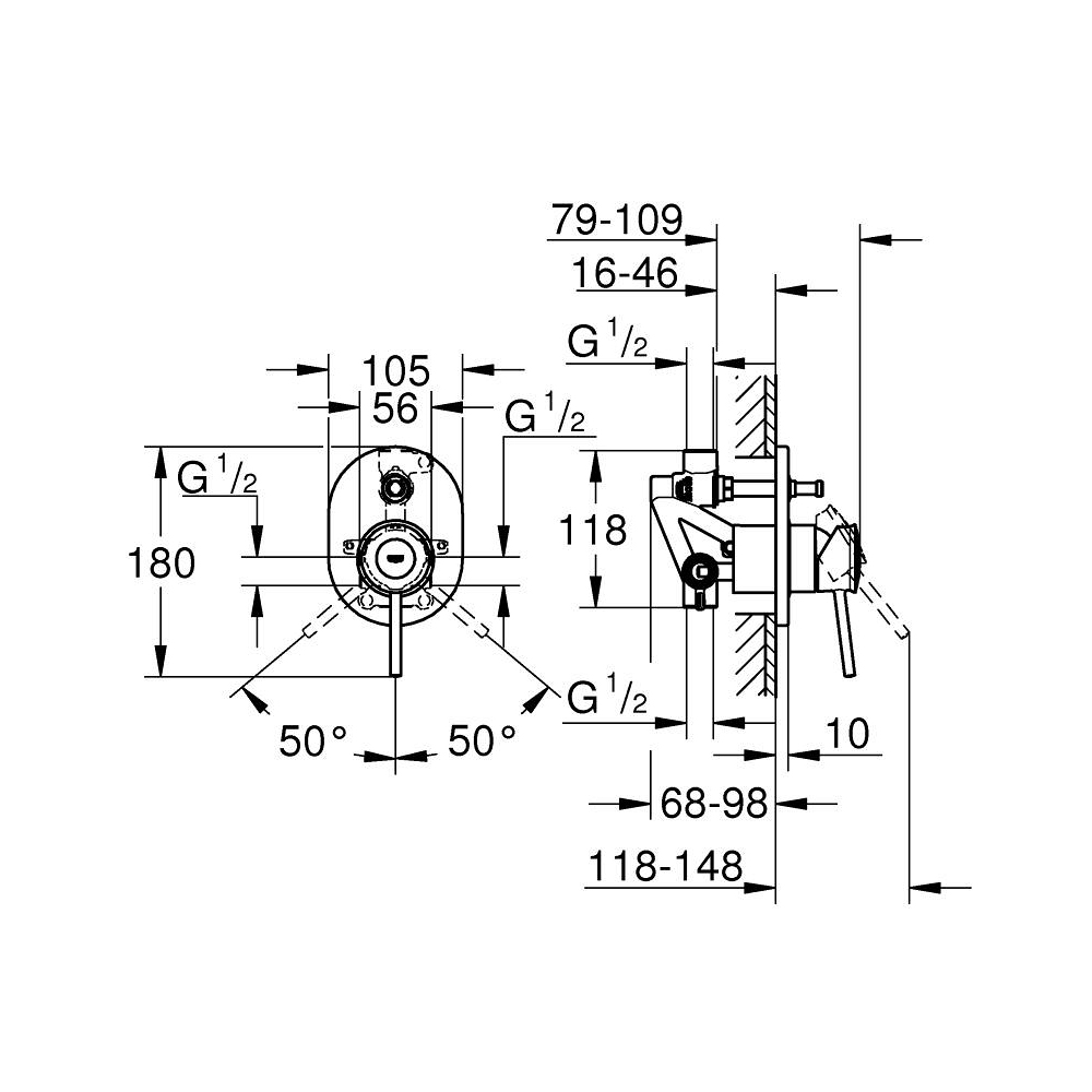Van nóng lạnh kèm chuyển hướng 2 đường BauClassic GROHE 29047000