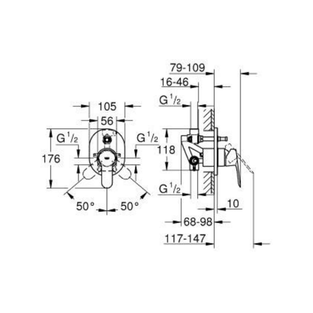 Van nóng lạnh kèm chuyển hướng 2 đường BauEdge GROHE 29063000