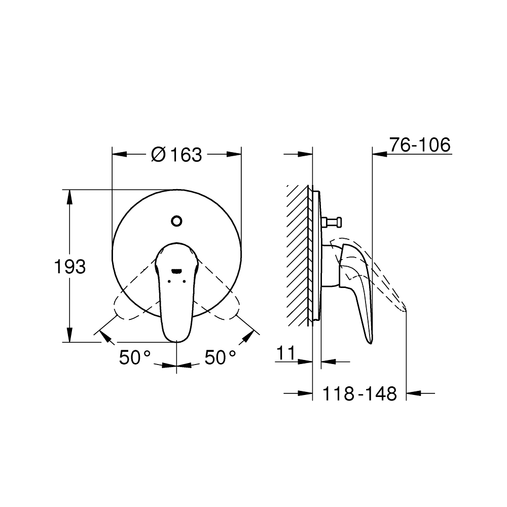 Van nóng lạnh kèm chuyển hướng 2 đường Eurostyle GROHE 29099003