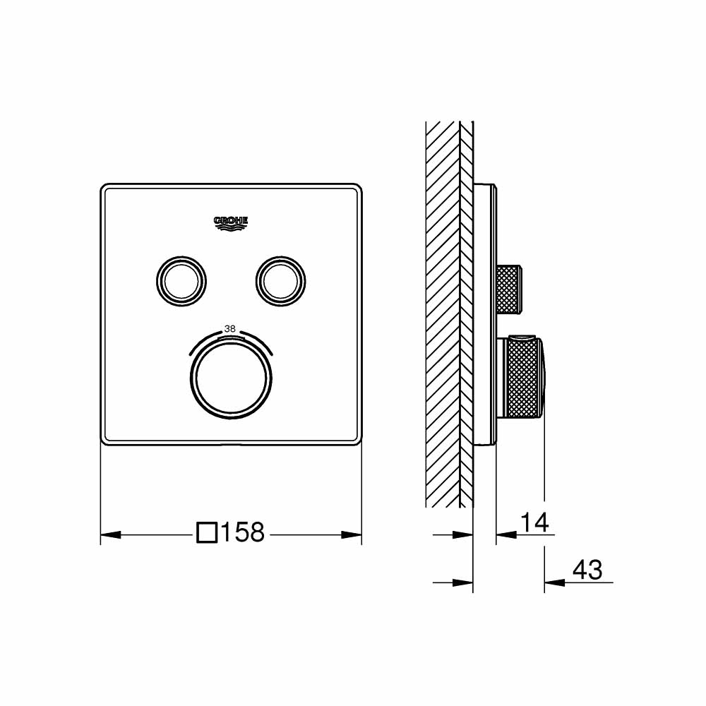 Van nhiệt độ kèm chuyển hướng 2 đường Grohtherm SmartControl GROHE 29156LS0