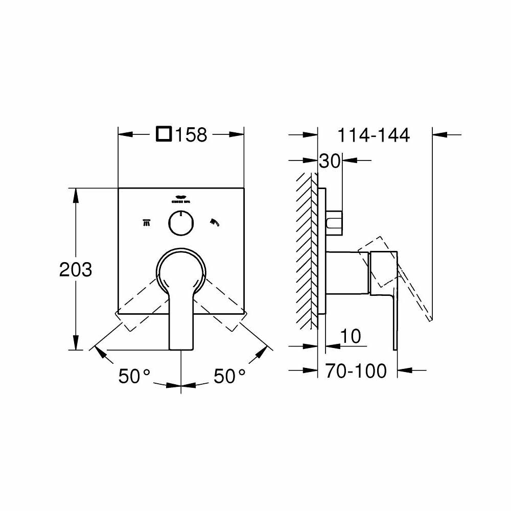 Van nóng lạnh kèm chuyển hướng 2 đường Allure GROHE 29176001