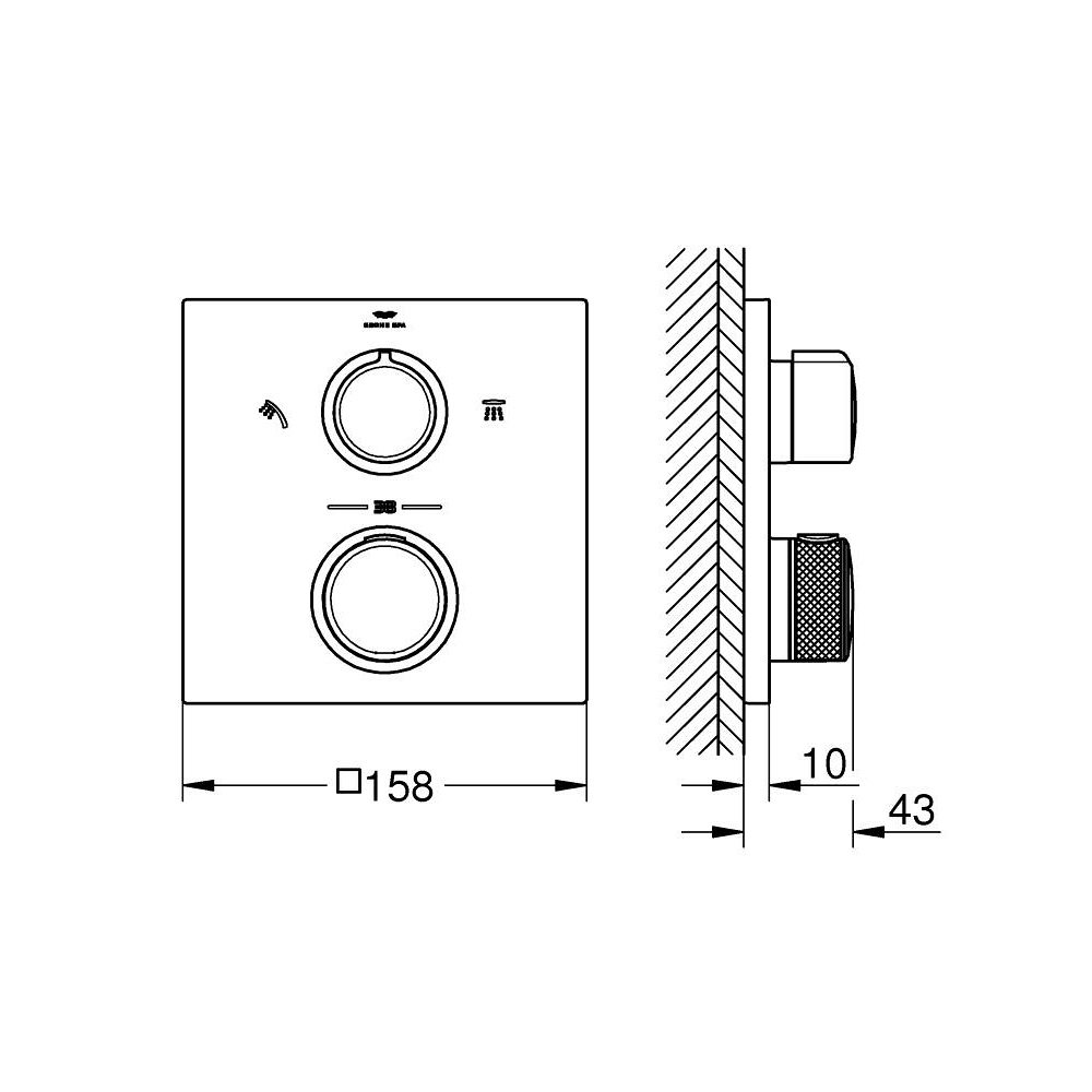 Van nhiệt độ kèm chuyển hướng 2 đường Allure GROHE 29181002