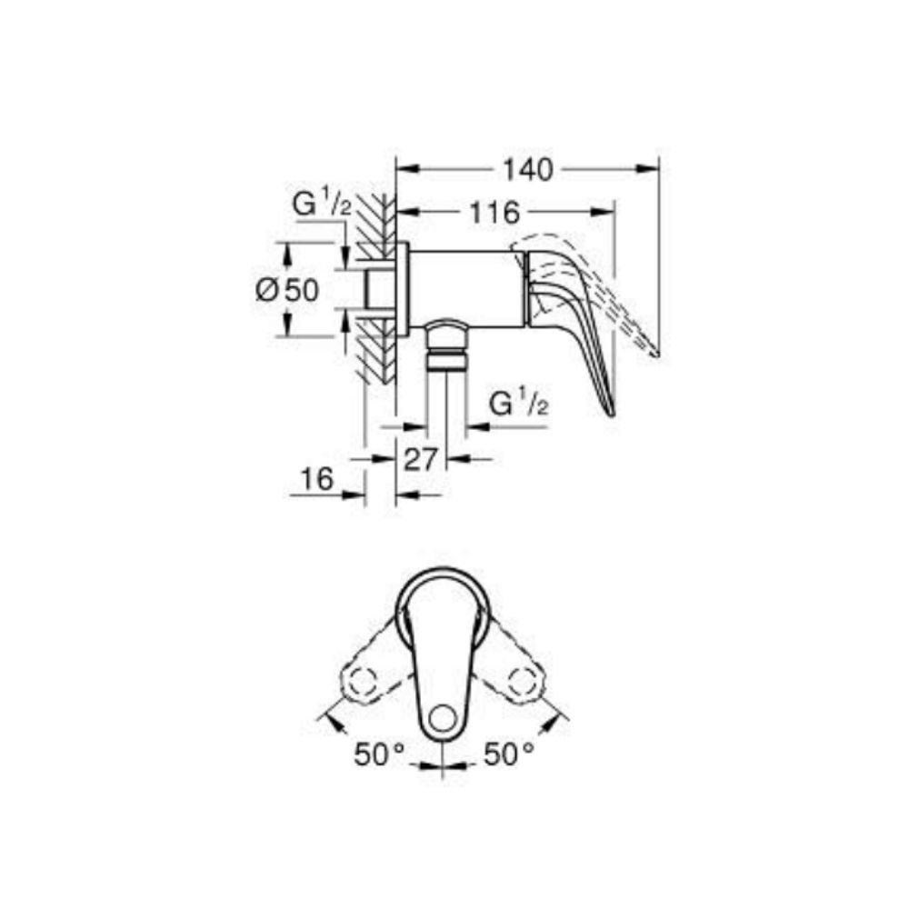 Van kết nối sen tắm Euroeco GROHE 29390001