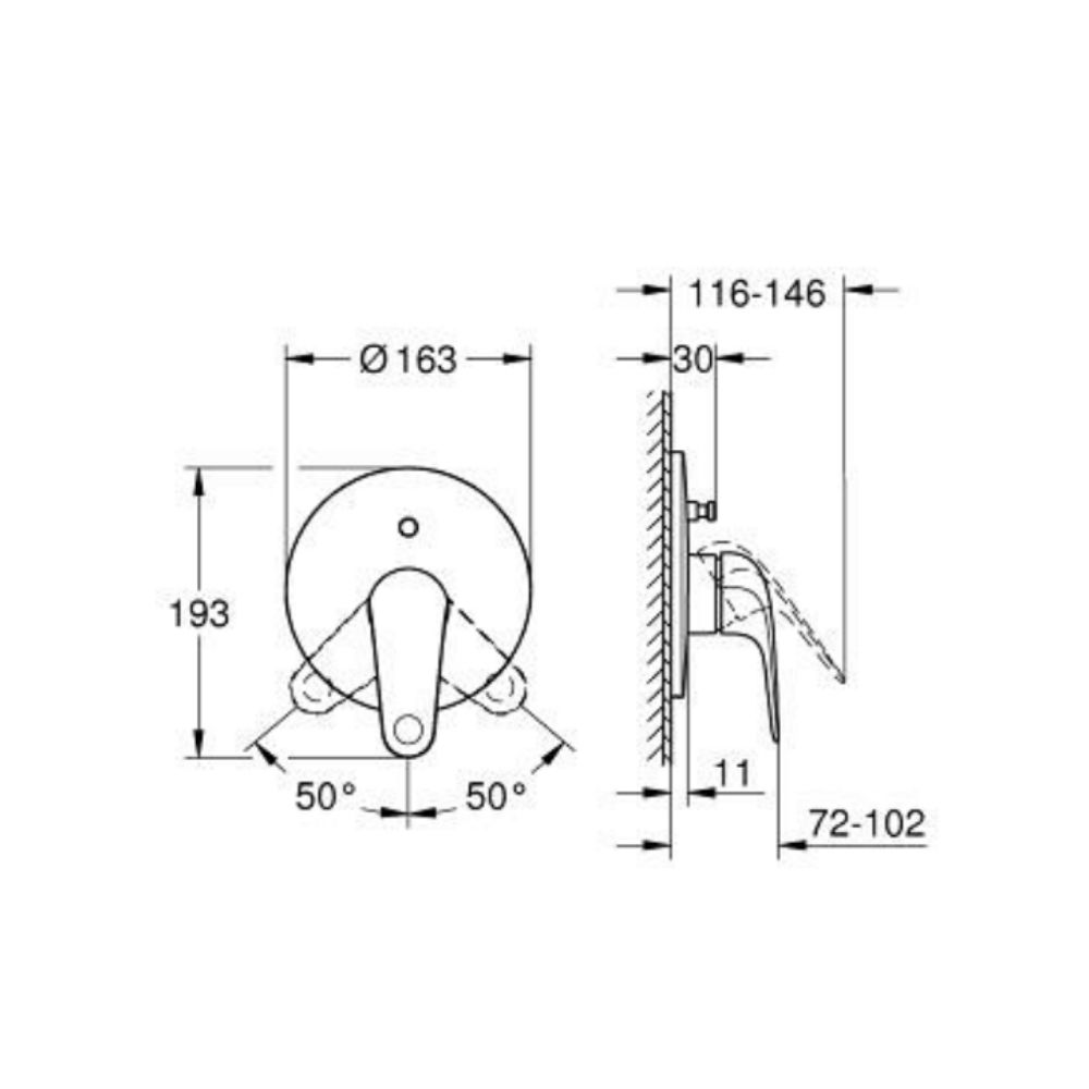 Van nóng lạnh kèm chuyển hướng 2 đường EuroEco GROHE 29392001
