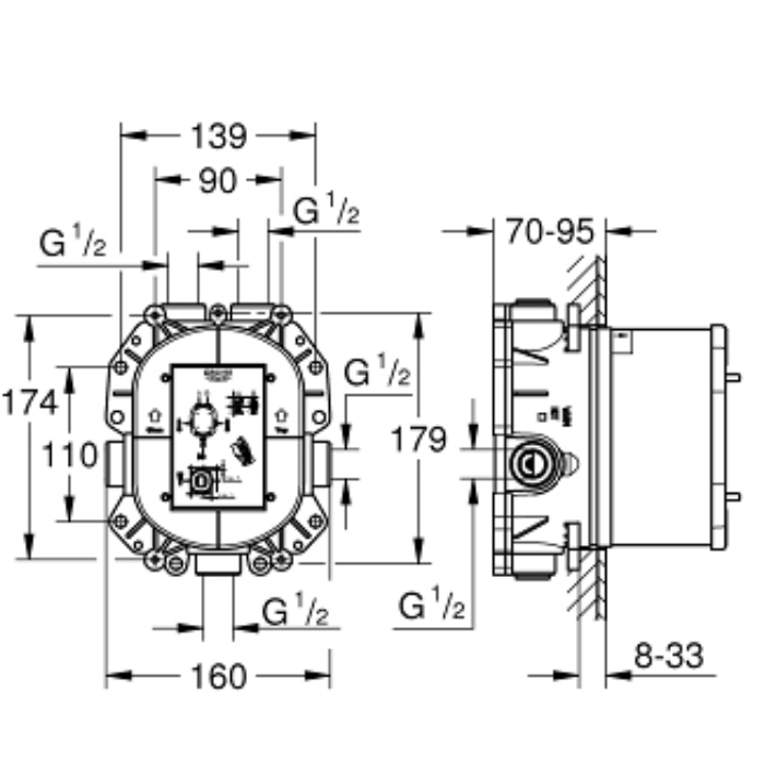 Bộ trộn sen âm tường Grohe 35500000
