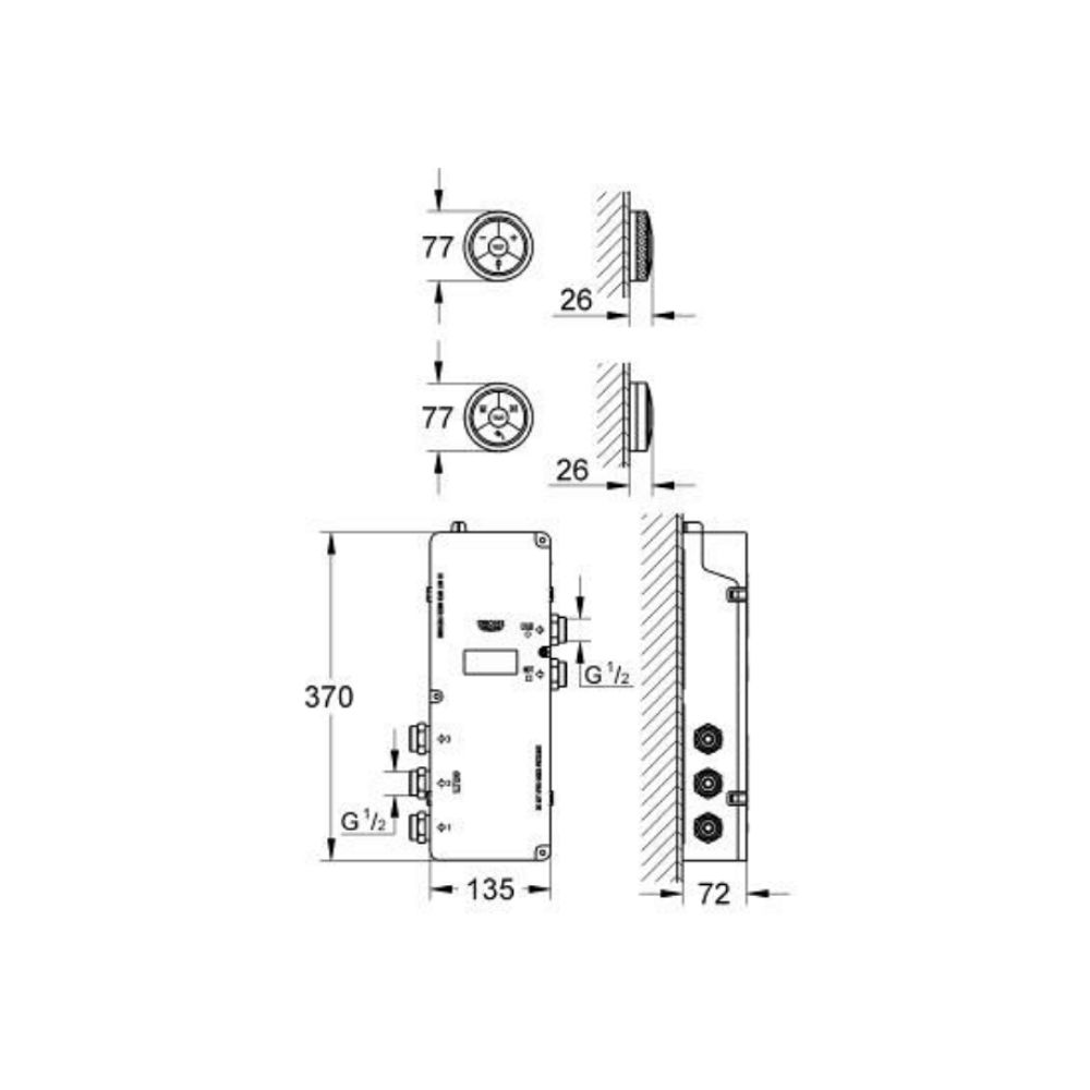Bộ van nhiệt độ kèm chuyển hướng F-digital cho sen tắm GROHE 36295000