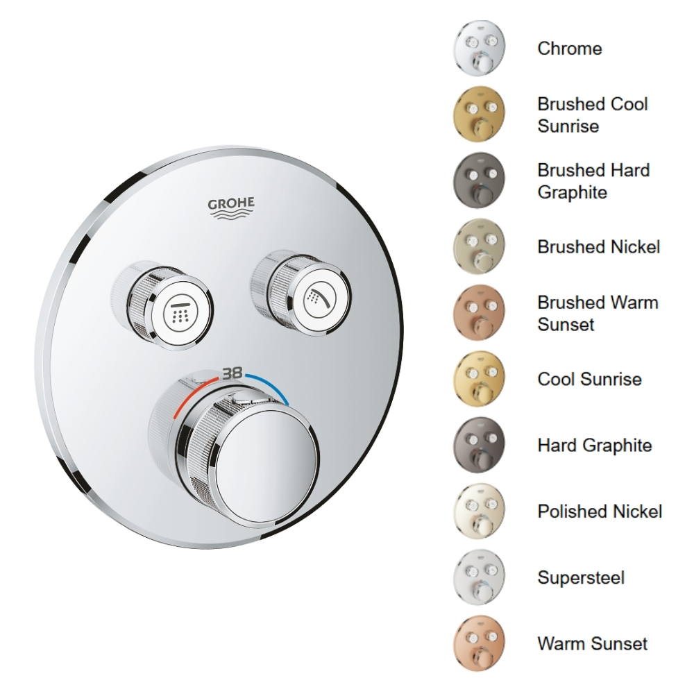 Mặt điều khiển sen tắm ổn nhiệt Grohtherm SmartControl tròn 2 chế độ GROHE 29119000