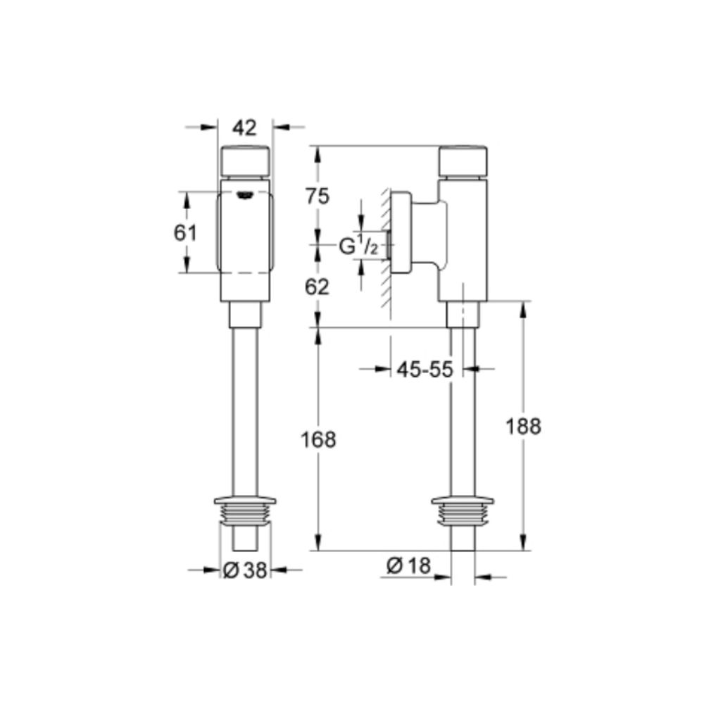 Van xả tiểu nhấn Rondo GROHE 37339000