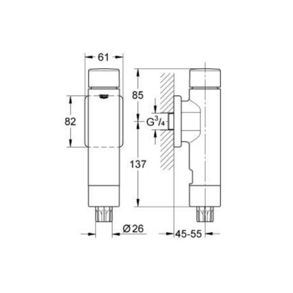 Van xả tiểu nhấn GROHE 37349000