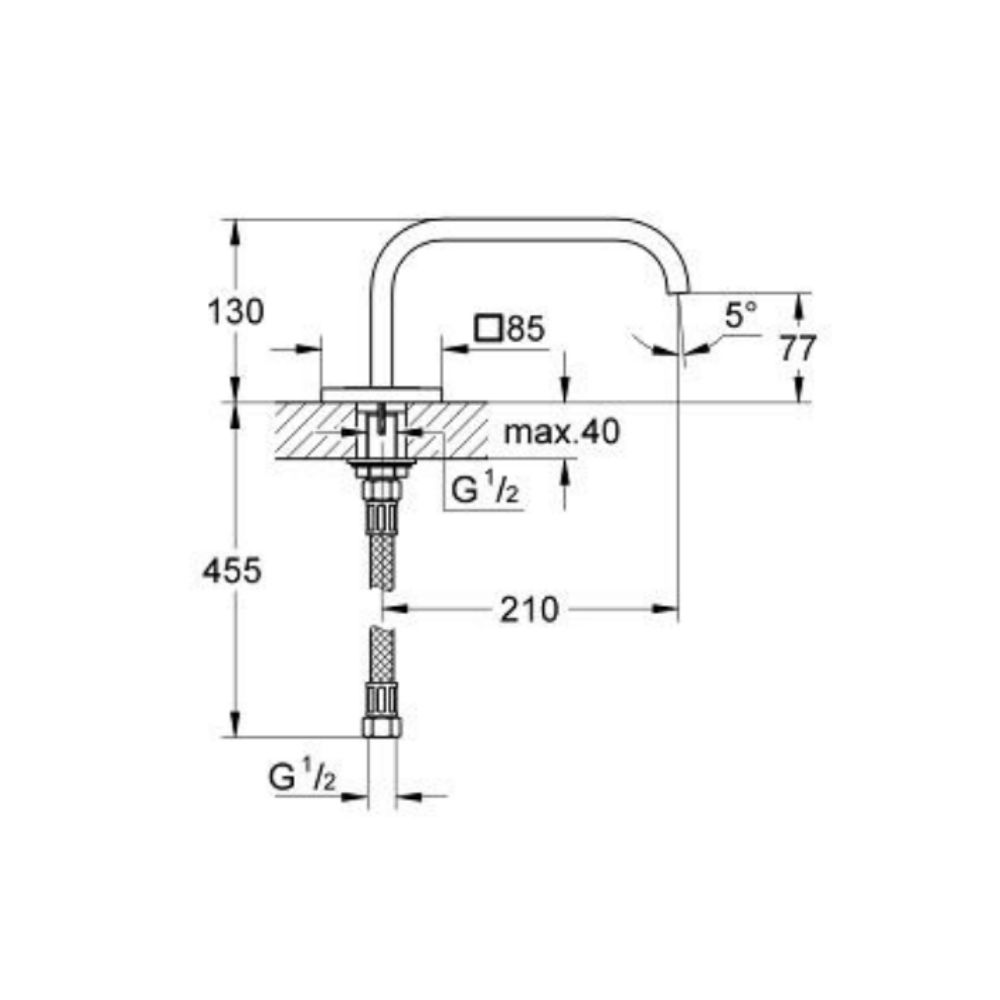Vòi xả bồn tắm 1 lỗ Allure F-Digital GROHE 13315000