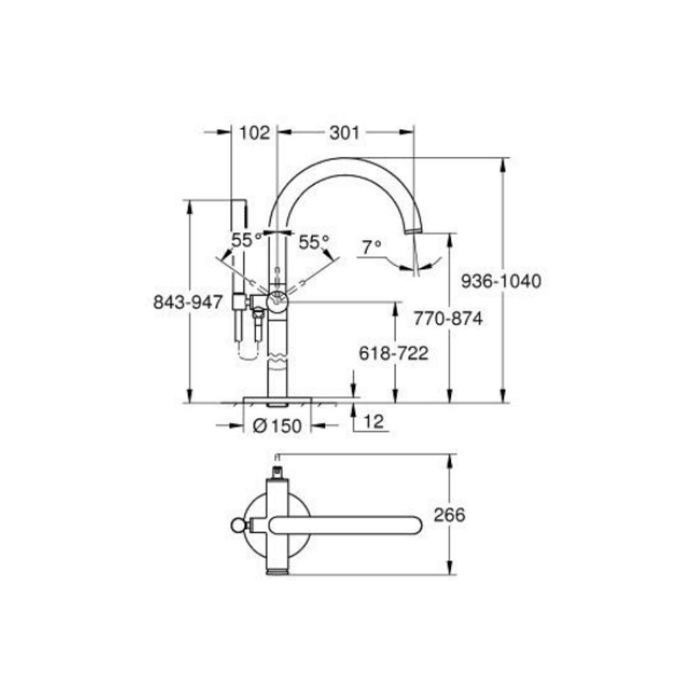 Vòi bồn tắm đặt sàn nóng lạnh Atrio GROHE 24368000