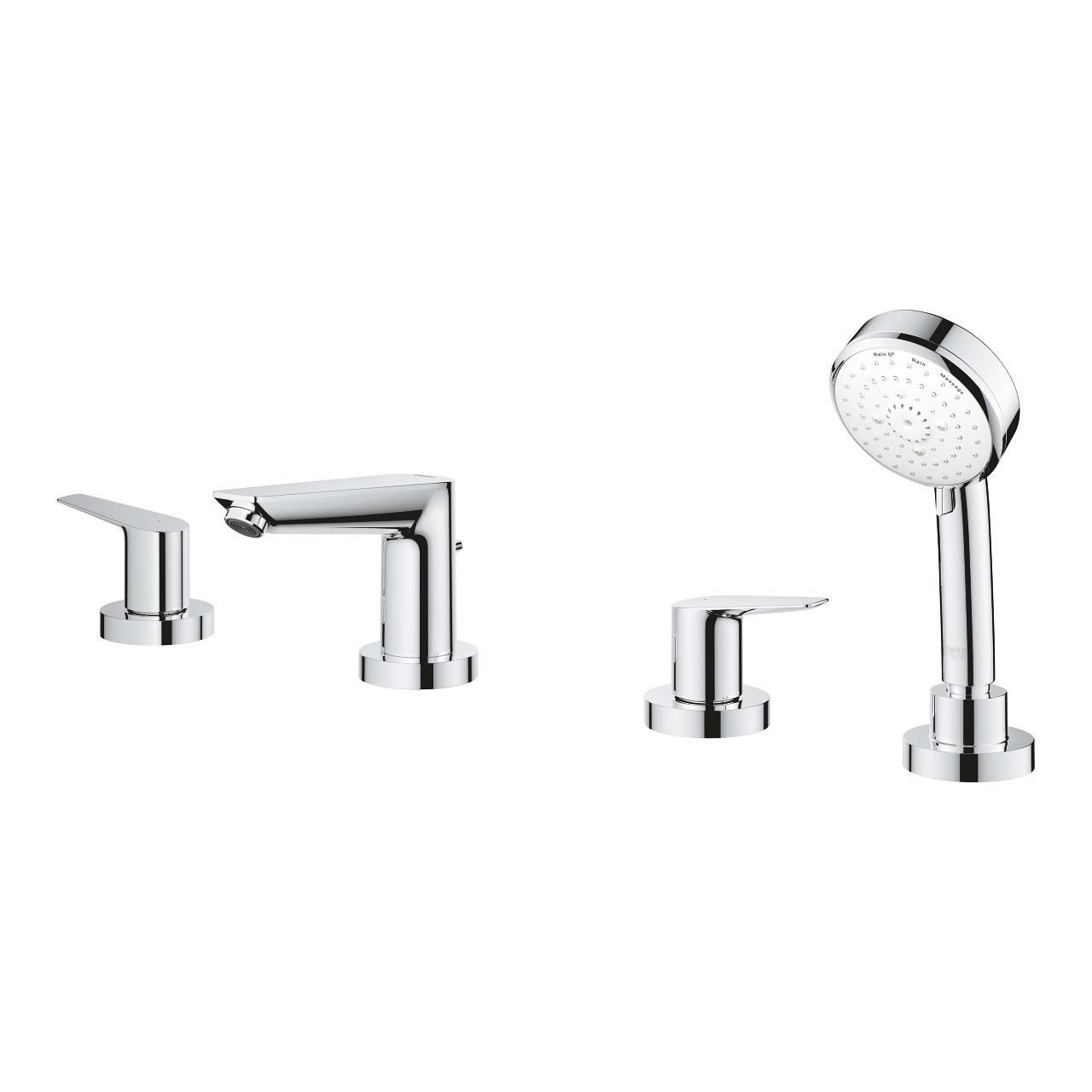 Vòi bồn tắm 4 lỗ nóng lạnh kèm tay sen BauEdge GROHE 2512010A