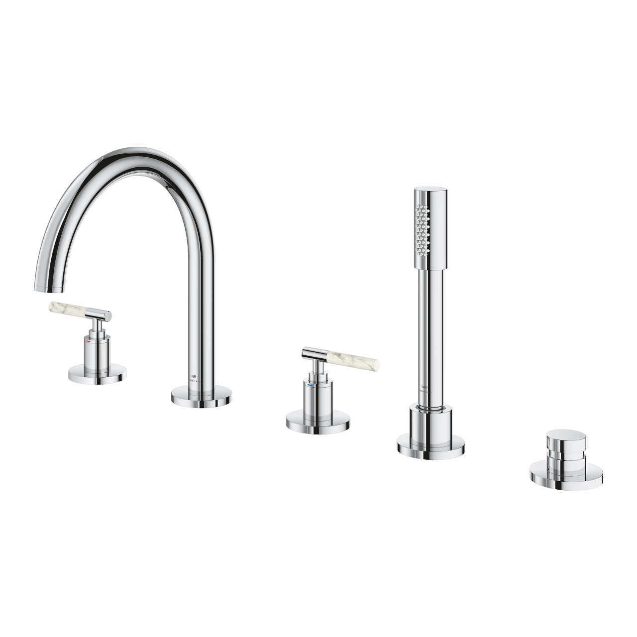 Vòi bồn tắm 5 lỗ nóng lạnh kèm tay sen Atrio GROHE 25224000