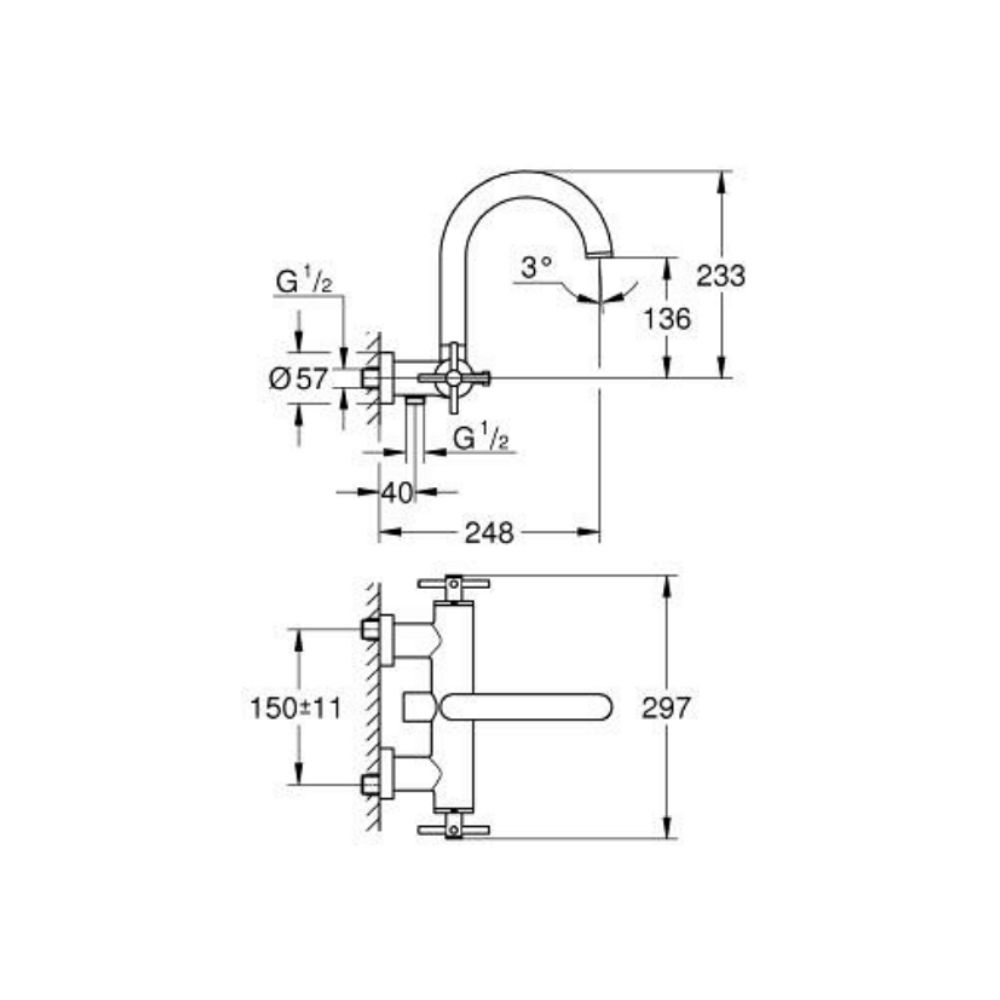Vòi bồn tắm gắn tường Atrio GROHE 25268000