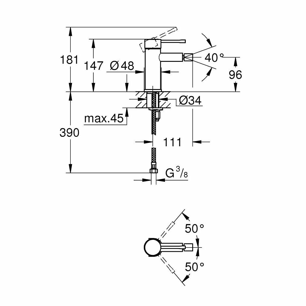 Vòi bồn tiểu nữ nóng lạnh Essence GROHE 24395KF1