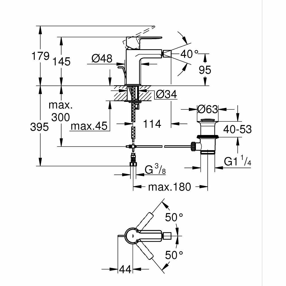 Vòi bồn tiểu nữ nóng lạnh Eurosmart GROHE 32929003