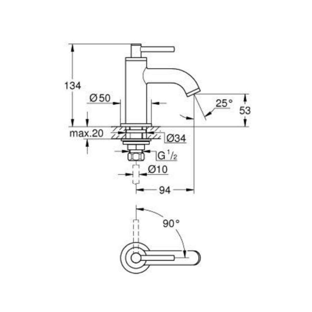 Vòi chậu Atrio S-size GROHE 20658000