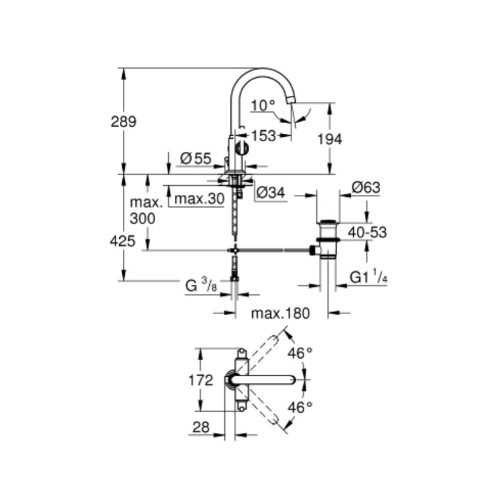 Vòi chậu Atrio L-size GROHE 21022000