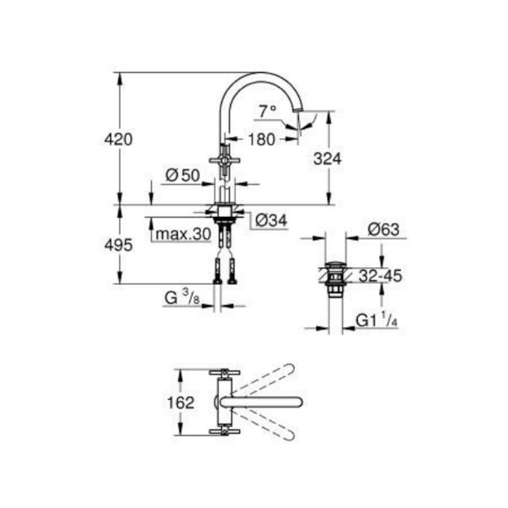 Vòi chậu Atrio XL-size GROHE 21149000