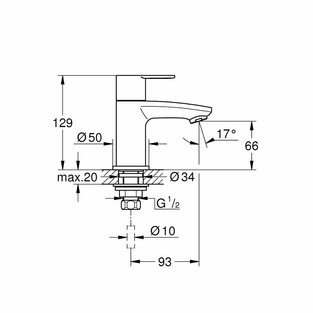 Vòi chậu nóng lạnh Eurostyle Cosmopolitan GROHE 23039002