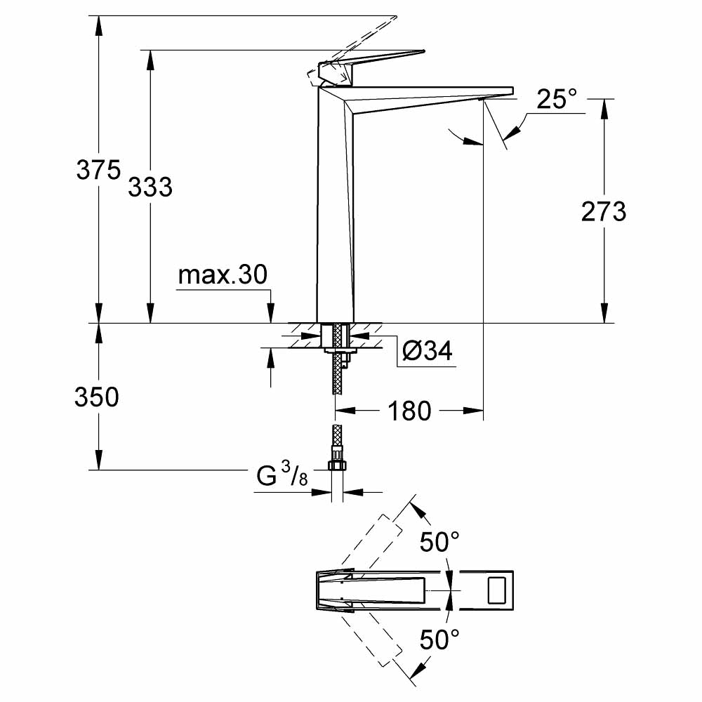 Vòi chậu nóng lạnh Allure GROHE 23114000