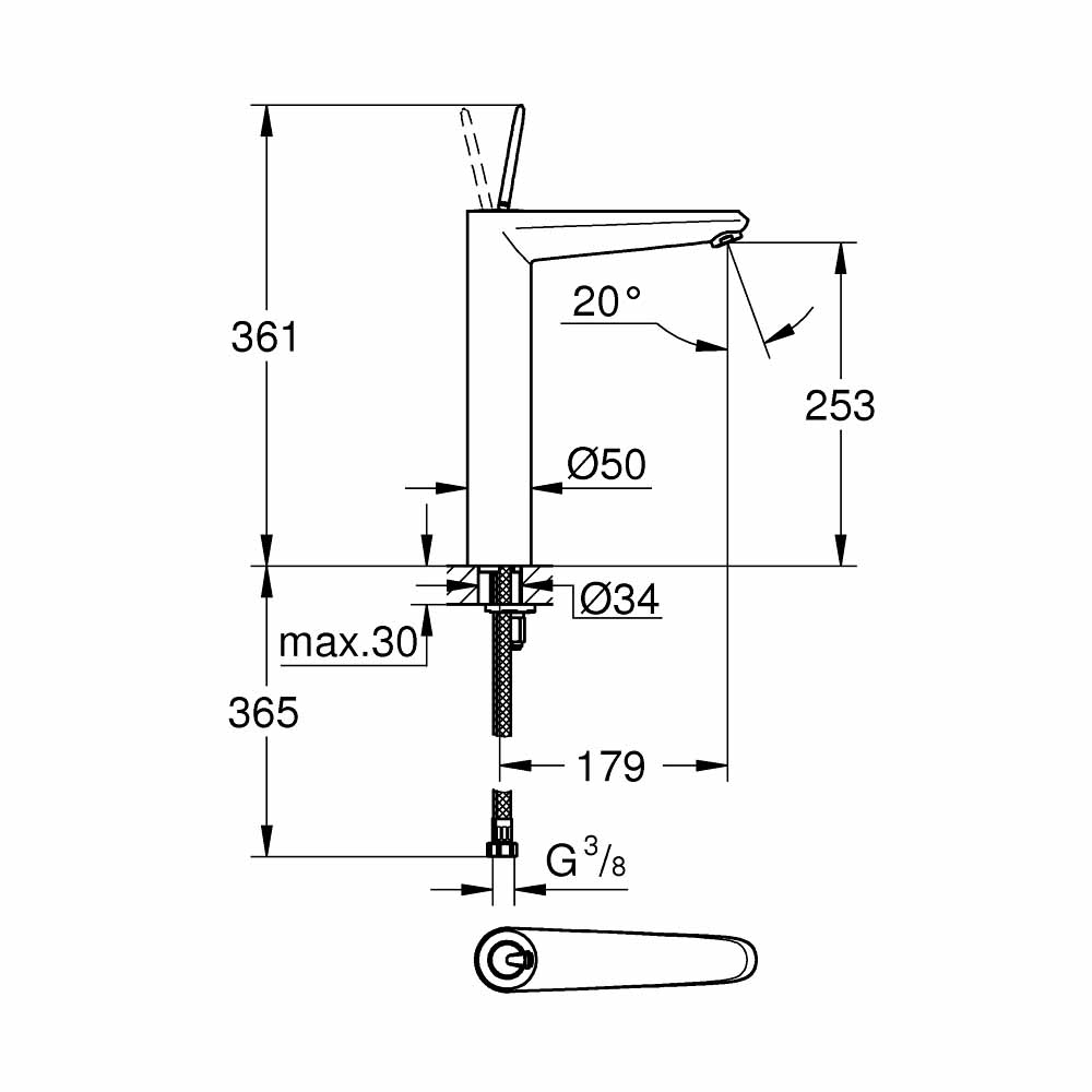 Vòi chậu nóng lạnh Eurodisc Joy GROHE 23428000