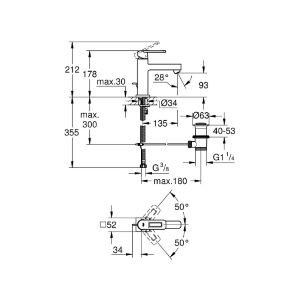 Vòi chậu nóng lạnh Quadra M-size GROHE 23441000