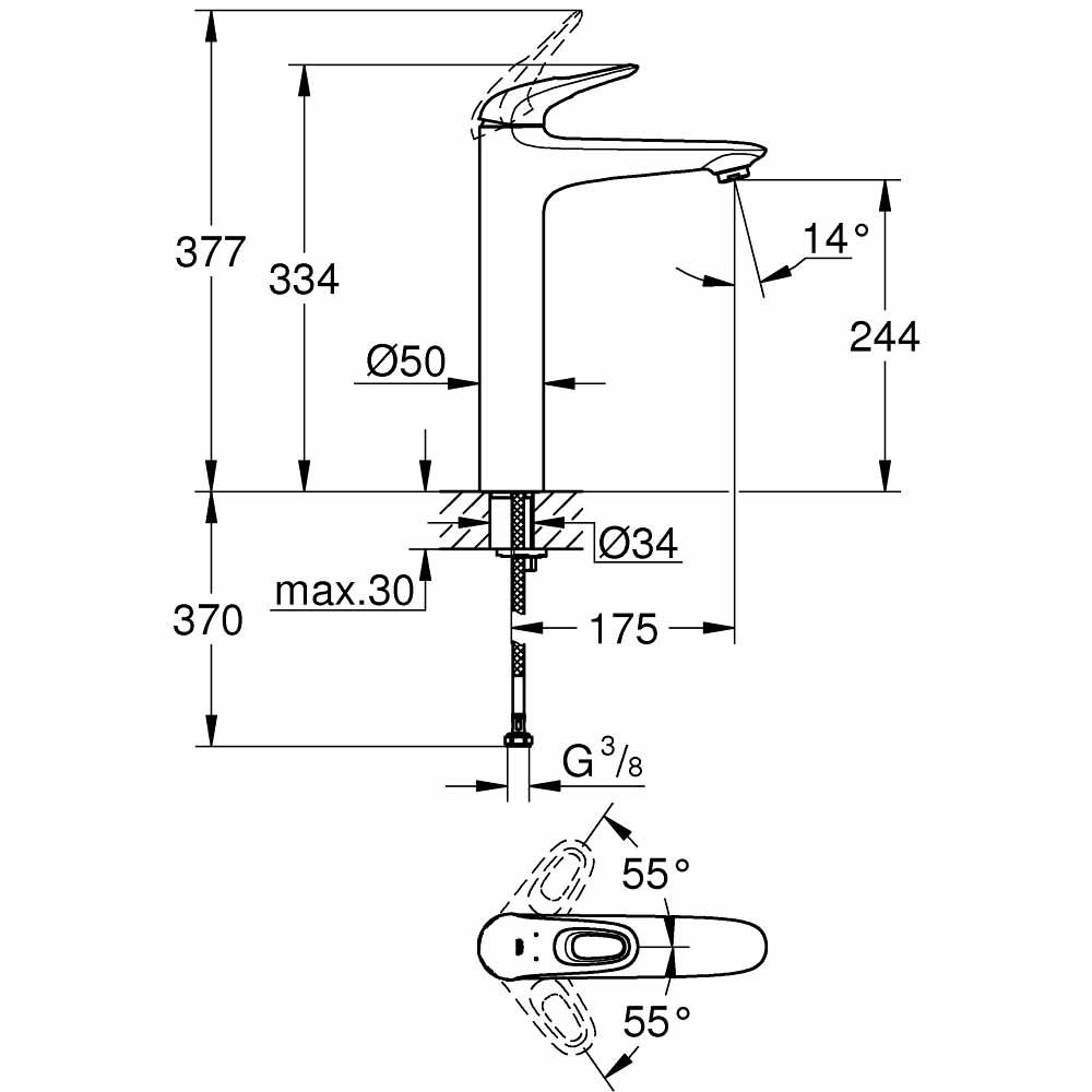 Vòi chậu nóng lạnh Eurostyle GROHE 23570003