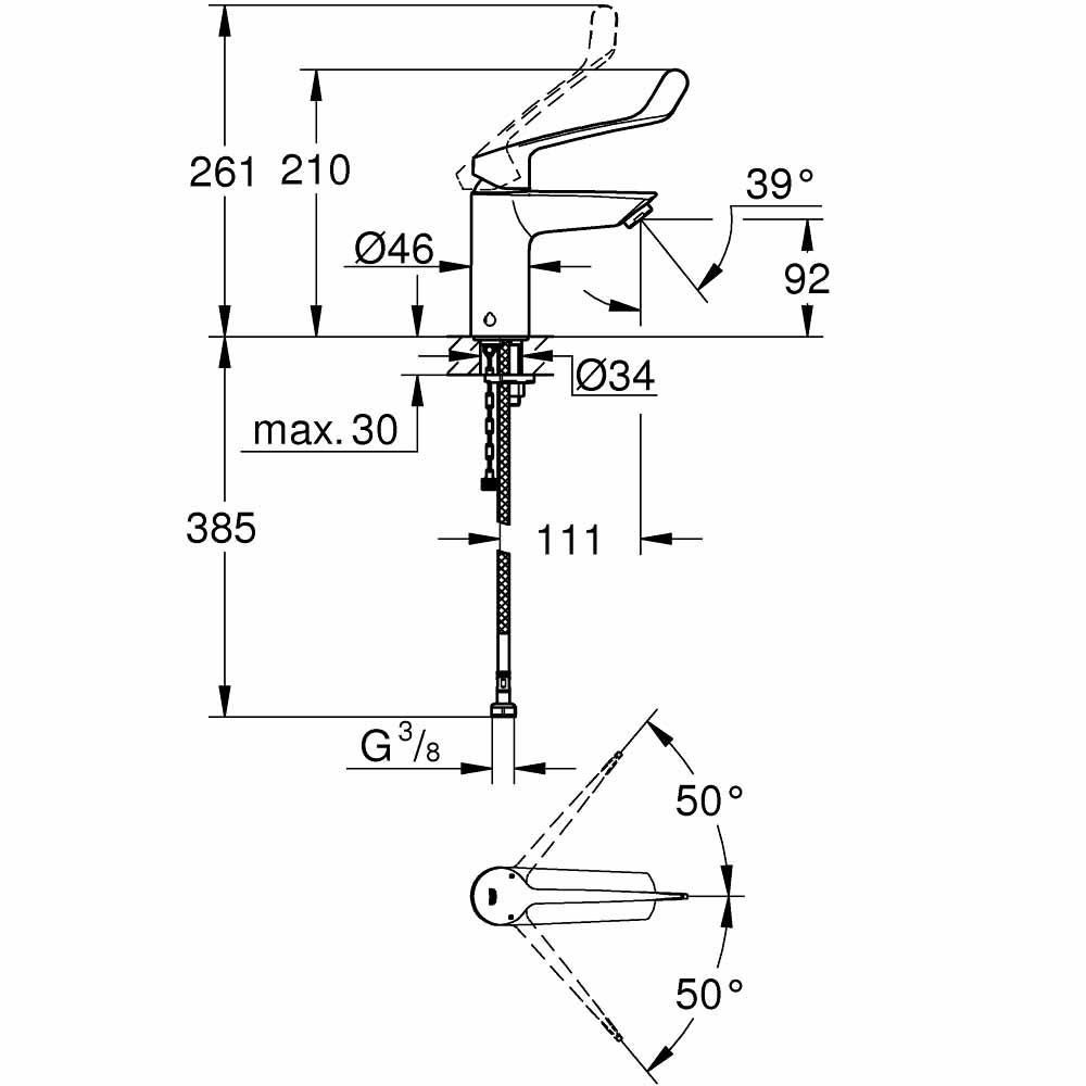 Vòi chậu nóng lạnh Eurosmart GROHE 23984003