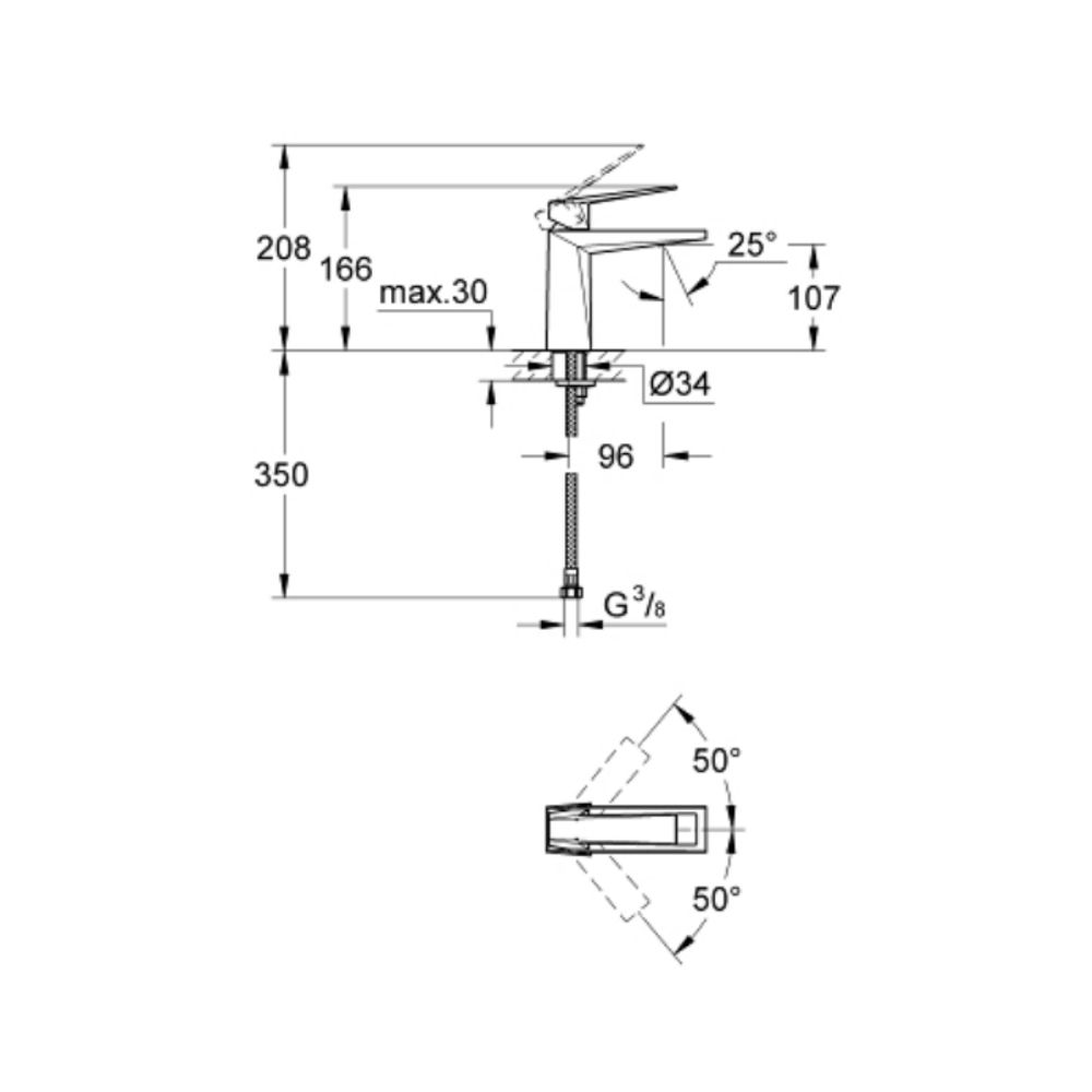 Vòi chậu nóng lạnh Allure Brilliant M-size GROHE 24342000