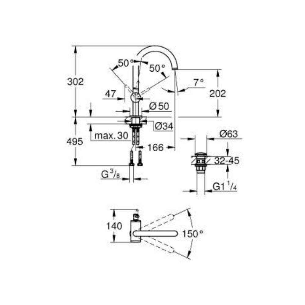 Vòi chậu nóng lạnh Atrio L-size GROHE 24362000
