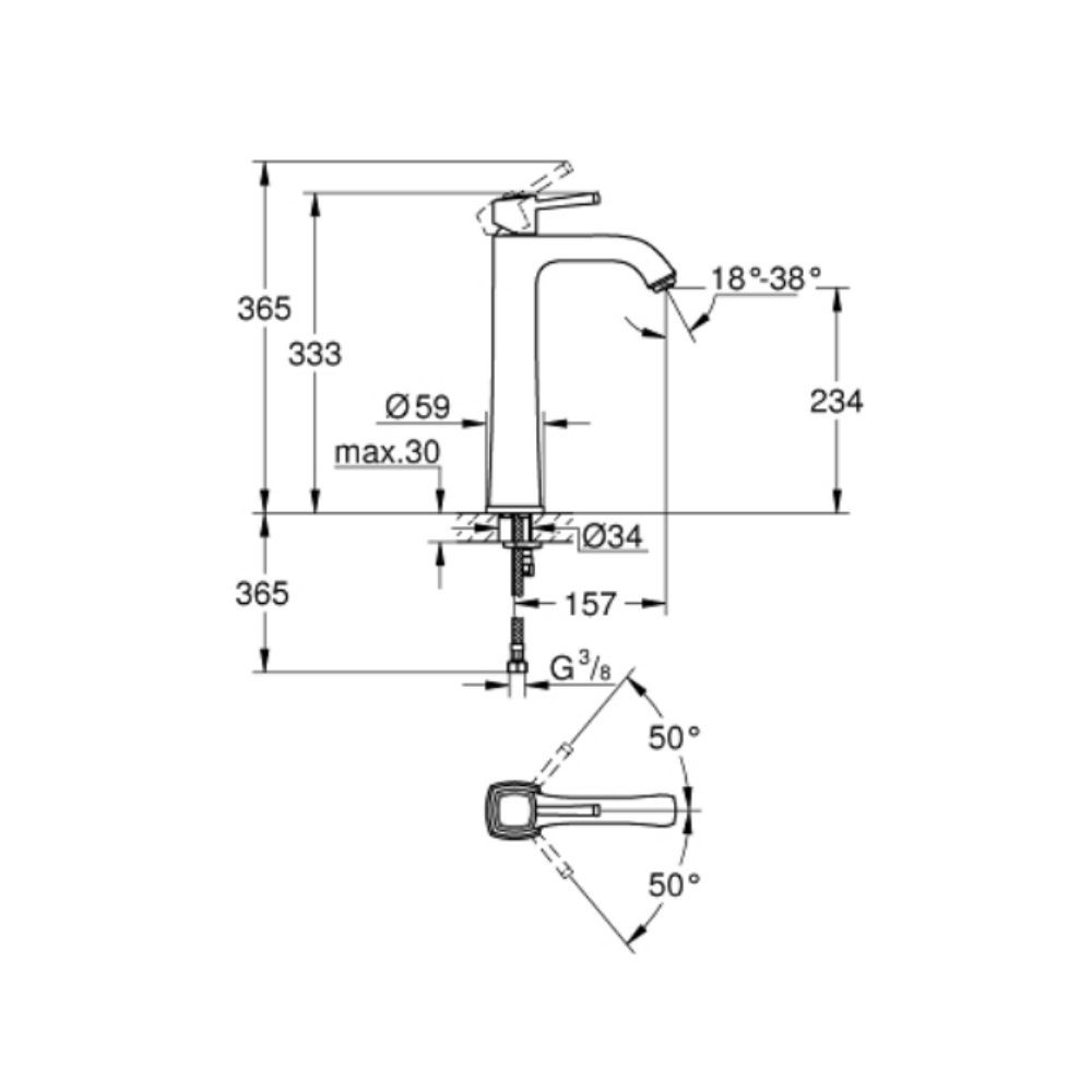 Vòi chậu Grandera XL-size GROHE 24371IG0