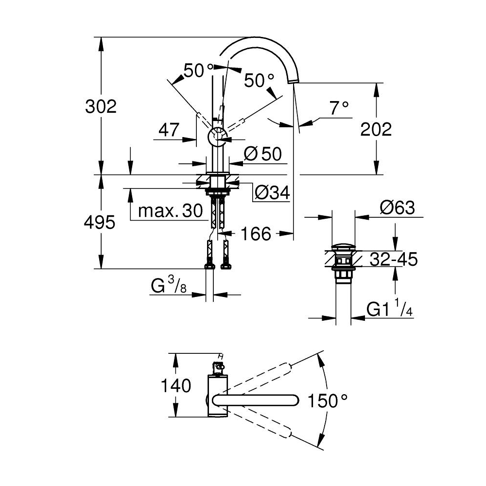 Vòi chậu nóng lạnh Atrio GROHE 3204200D
