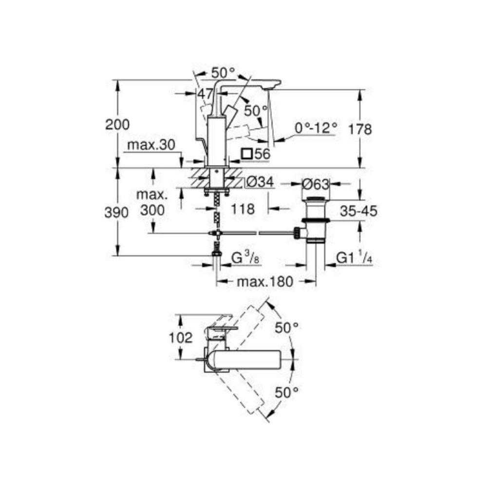 Vòi chậu nóng lạnh Allure M-size GROHE 32757001