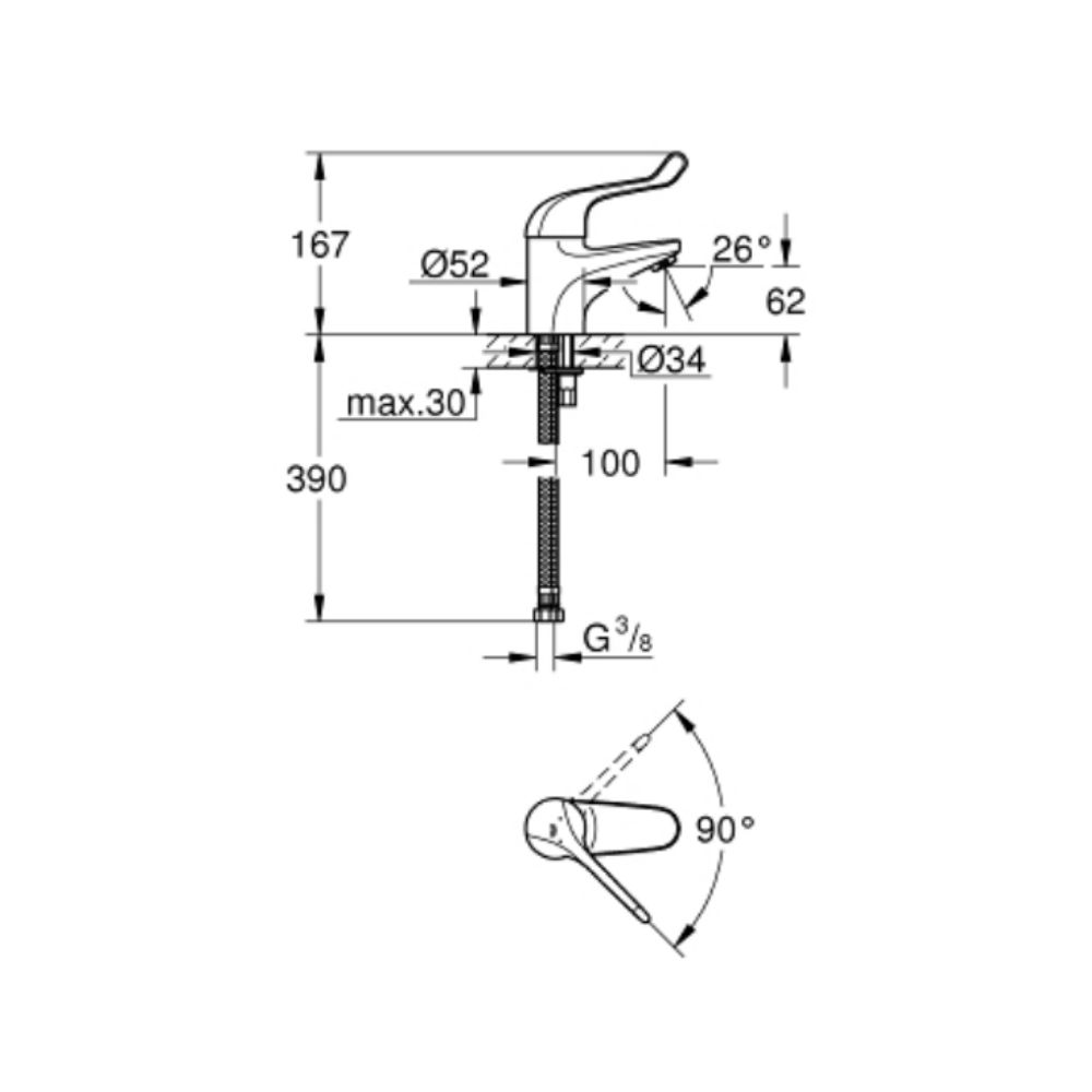 Vòi chậu Euroeco GROHE 32789000