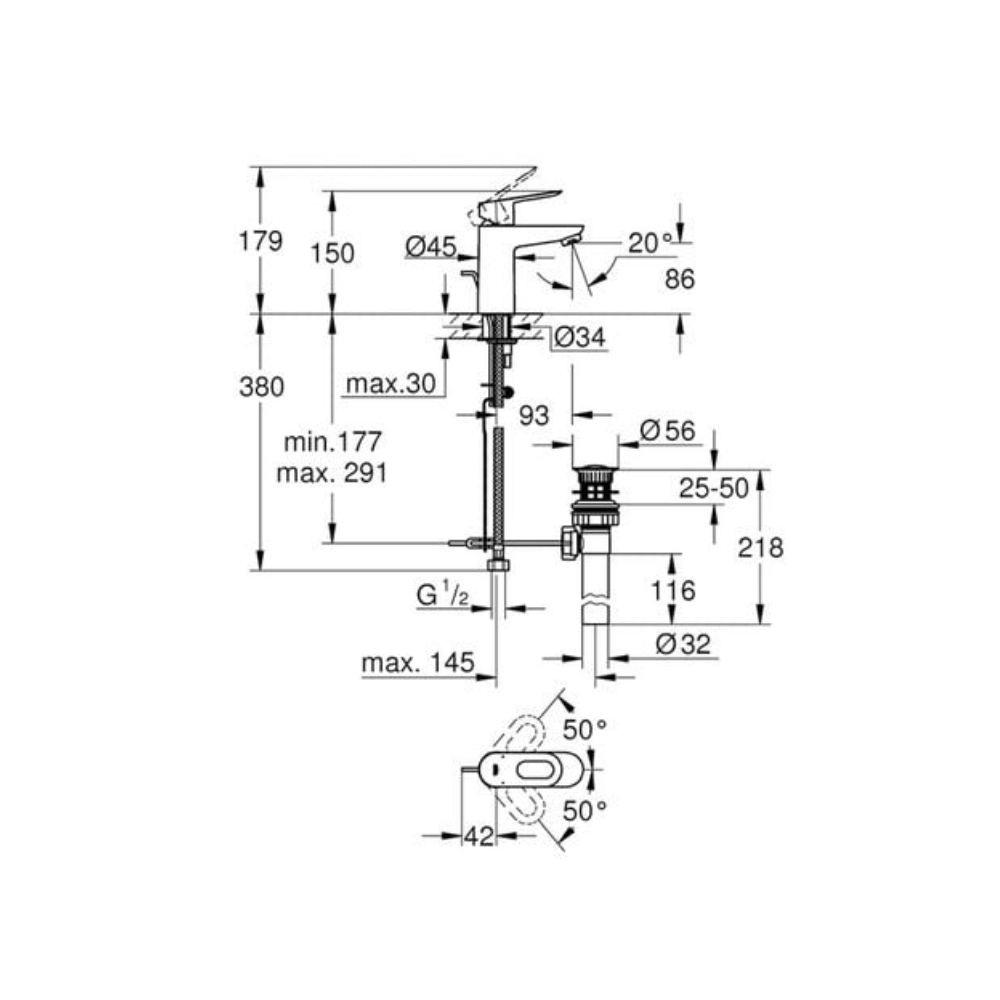 Vòi chậu nóng lạnh BauLoop S-size GROHE 32814001