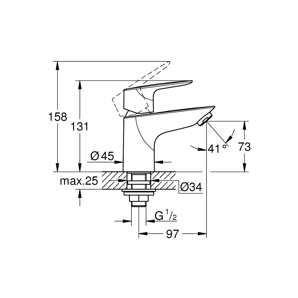 Vòi chậu lạnh BauEdge GROHE 32861001