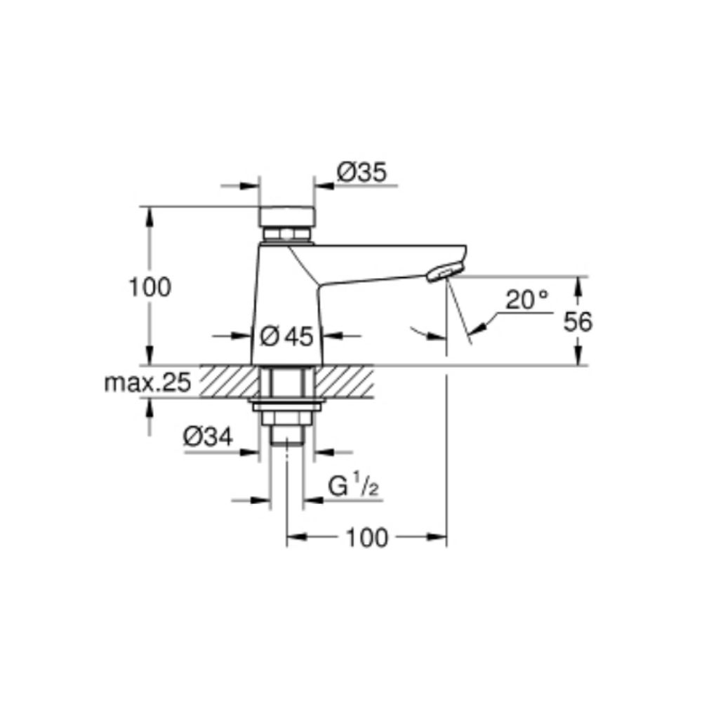 Vòi chậu Euroeco Cosmopolitan T GROHE 36265000