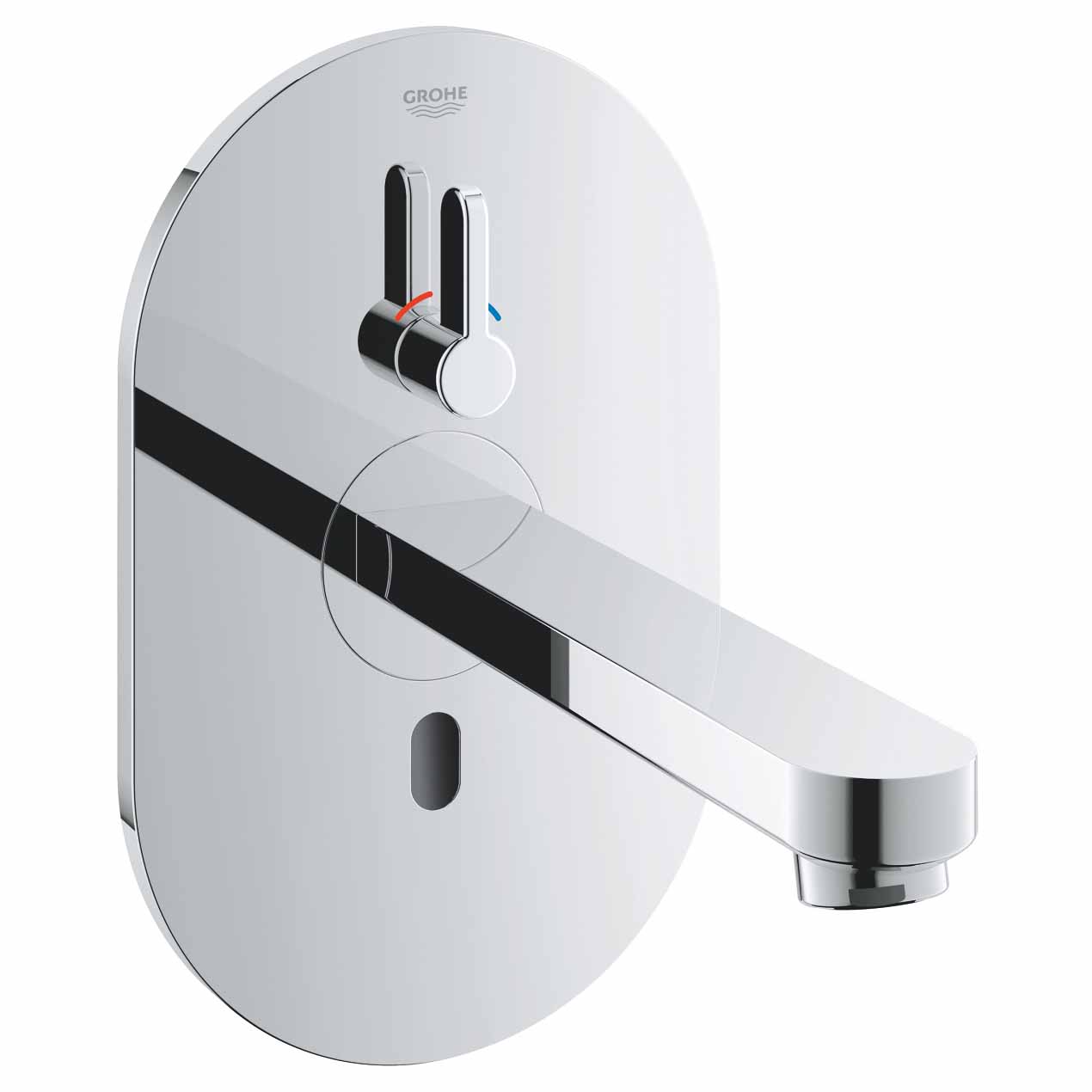 Vòi chậu cảm ứng gắn tường nóng lạnh dùng pin Eurosmart Cosmopolitan E GROHE 36315000