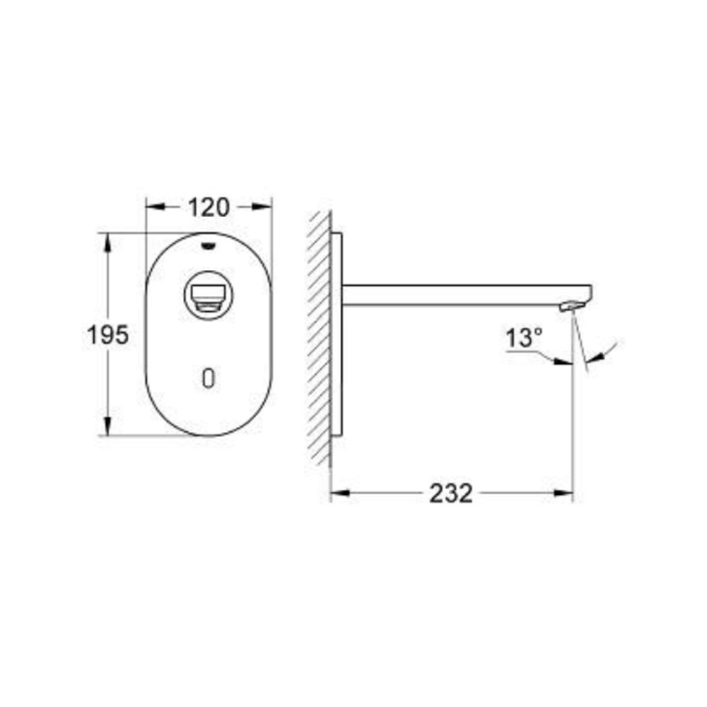 Vòi chậu gắn tường cảm ứng nóng lạnh Eurosmart CE GROHE 36334SD0