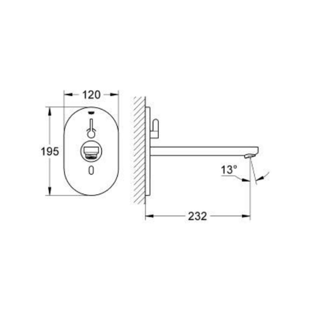 Vòi chậu gắn tường cảm ứng nóng lạnh dùng điện Eurosmart Cosmopolitan E GROHE 36376000