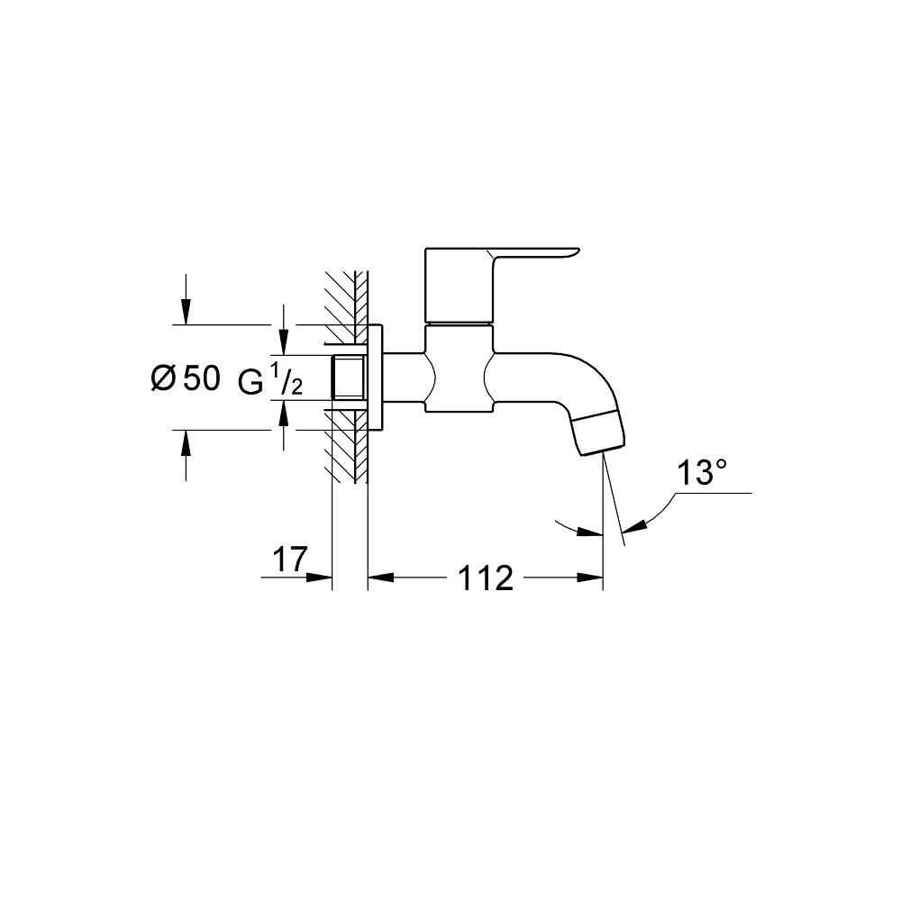 Vòi hồ gắn tường BauEdge GROHE 20238000