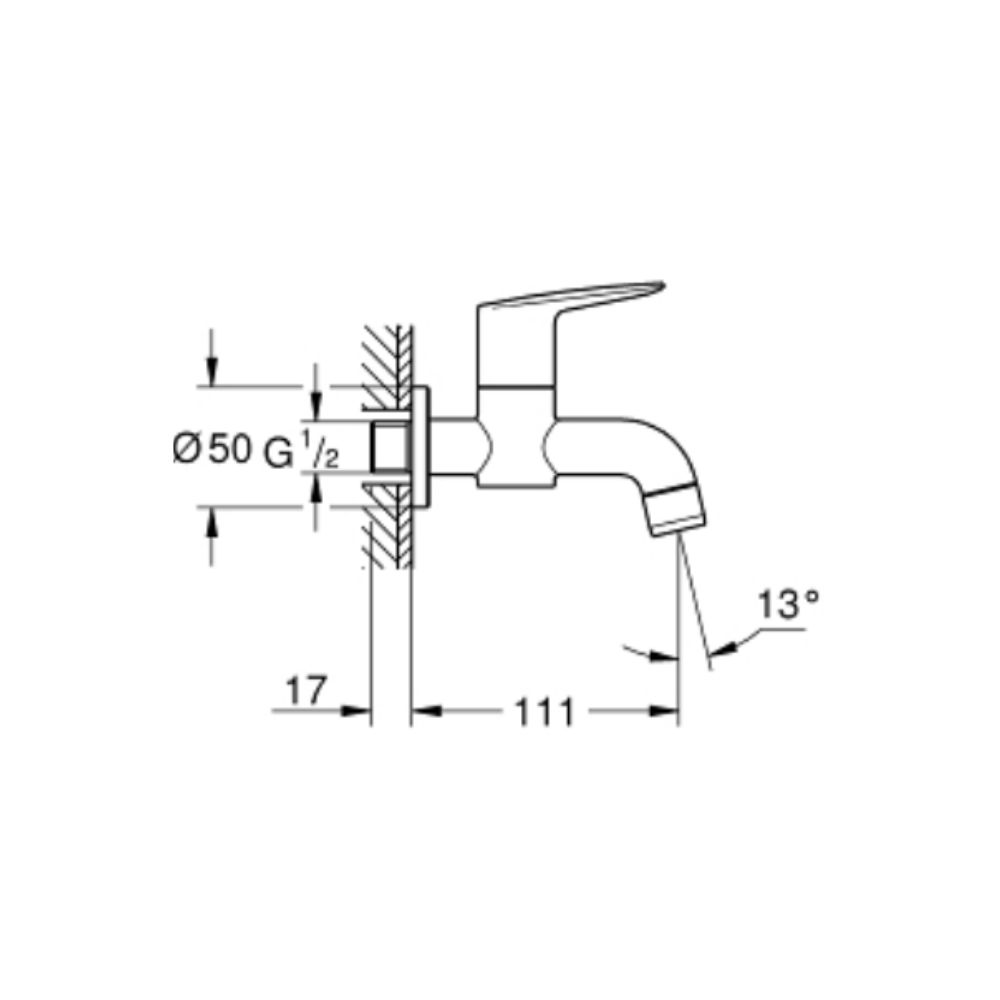 Vòi hồ gắn tường BauEdge GROHE 20238001