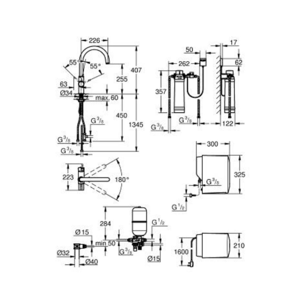 Bộ vòi rửa chén & bộ đun nước sôi Red Duo GROHE 30058000